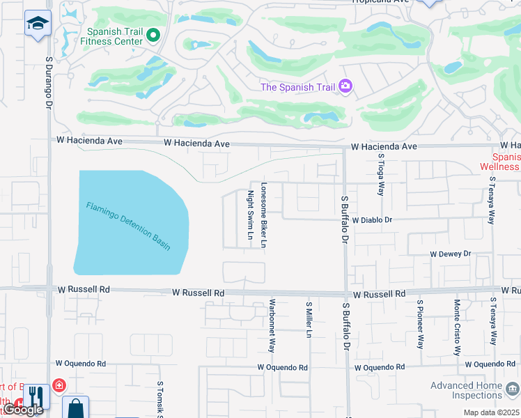 map of restaurants, bars, coffee shops, grocery stores, and more near 5509 Lonesome Biker in Las Vegas