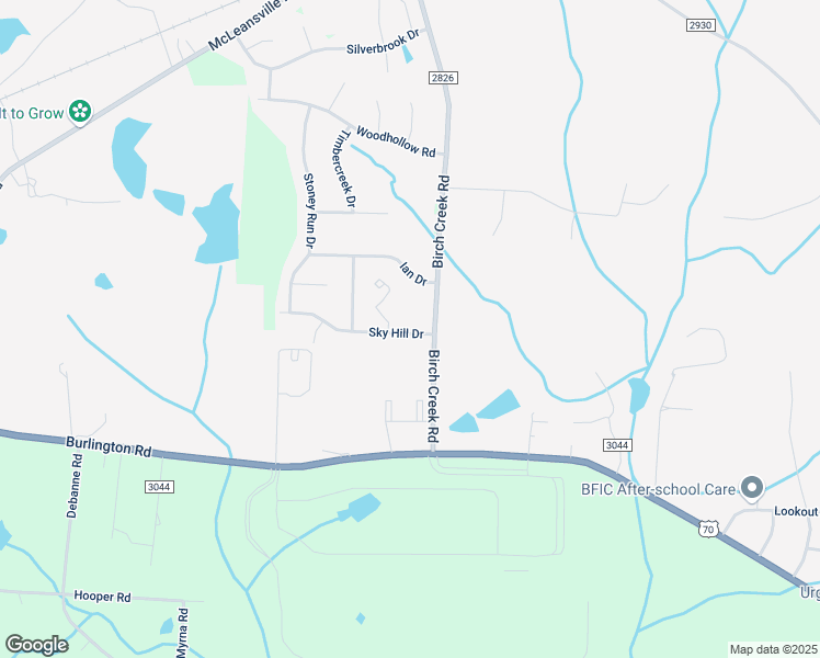 map of restaurants, bars, coffee shops, grocery stores, and more near 5429 Sky Hill Drive in McLeansville