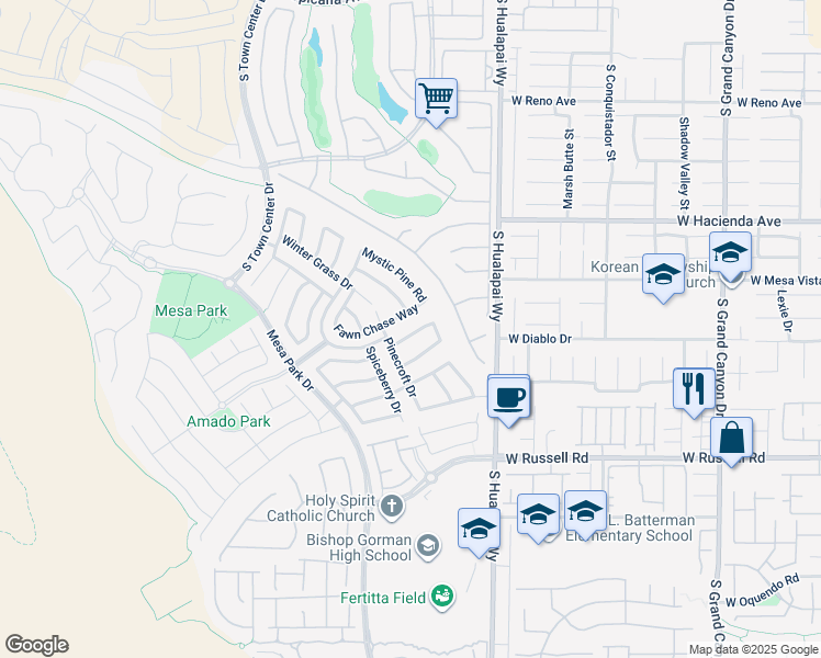 map of restaurants, bars, coffee shops, grocery stores, and more near 10350 Blue Ginger Drive in Las Vegas