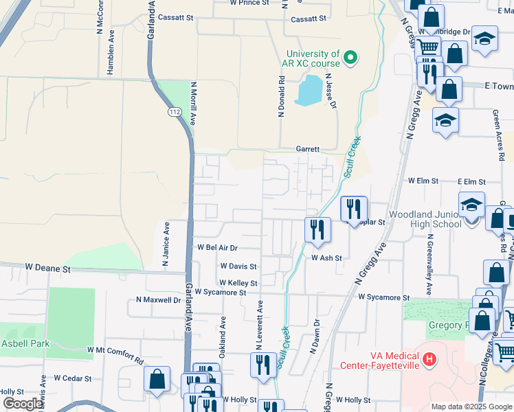 map of restaurants, bars, coffee shops, grocery stores, and more near 870 Melmar Drive in Fayetteville