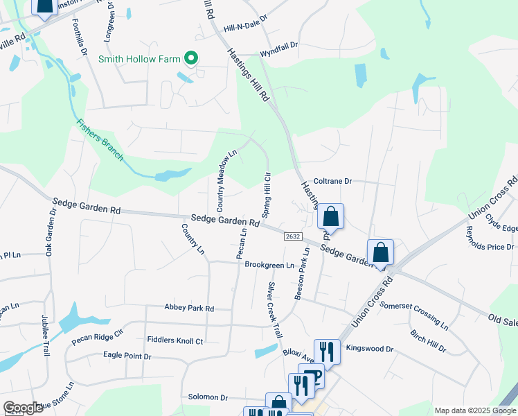 map of restaurants, bars, coffee shops, grocery stores, and more near 913 Sedge Garden Road in Kernersville