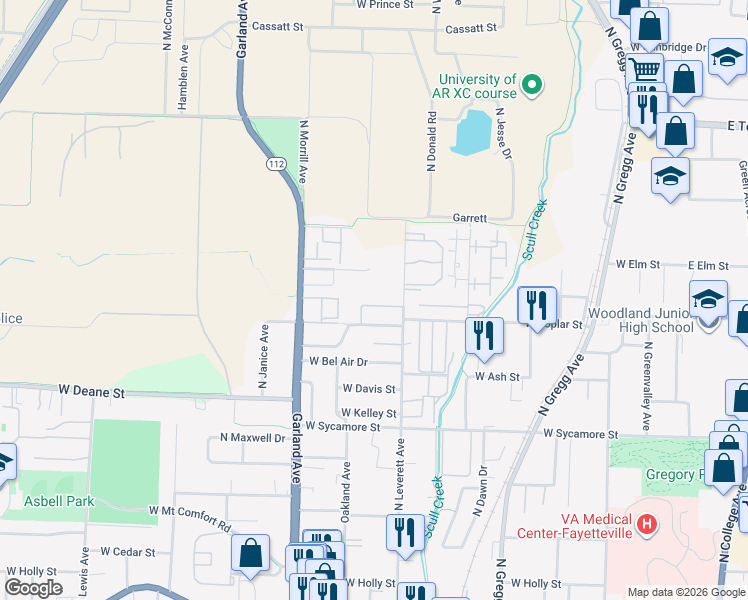map of restaurants, bars, coffee shops, grocery stores, and more near 870 Melmar Drive in Fayetteville