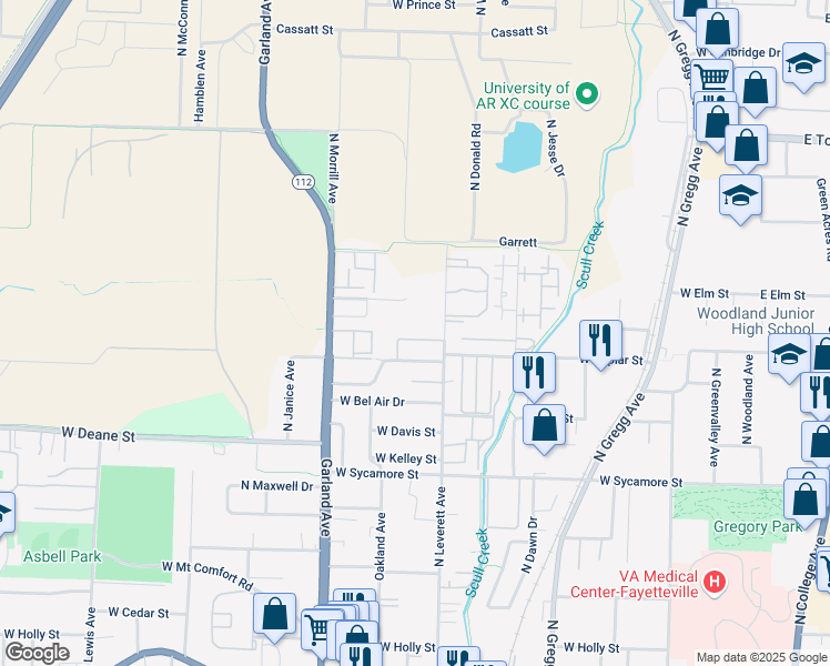 map of restaurants, bars, coffee shops, grocery stores, and more near 892 West Peachtree Drive in Fayetteville