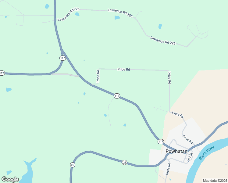 map of restaurants, bars, coffee shops, grocery stores, and more near 109 Arkansas 117 Spur in Powhatan