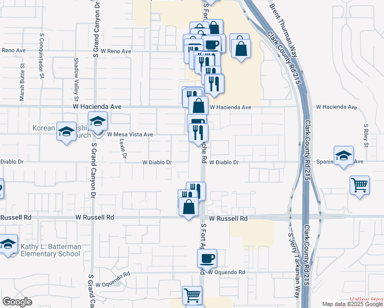 map of restaurants, bars, coffee shops, grocery stores, and more near 9463 Forbes Field Court in Las Vegas