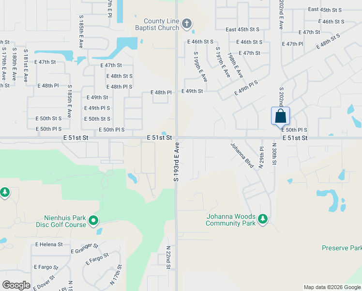 map of restaurants, bars, coffee shops, grocery stores, and more near in Broken Arrow