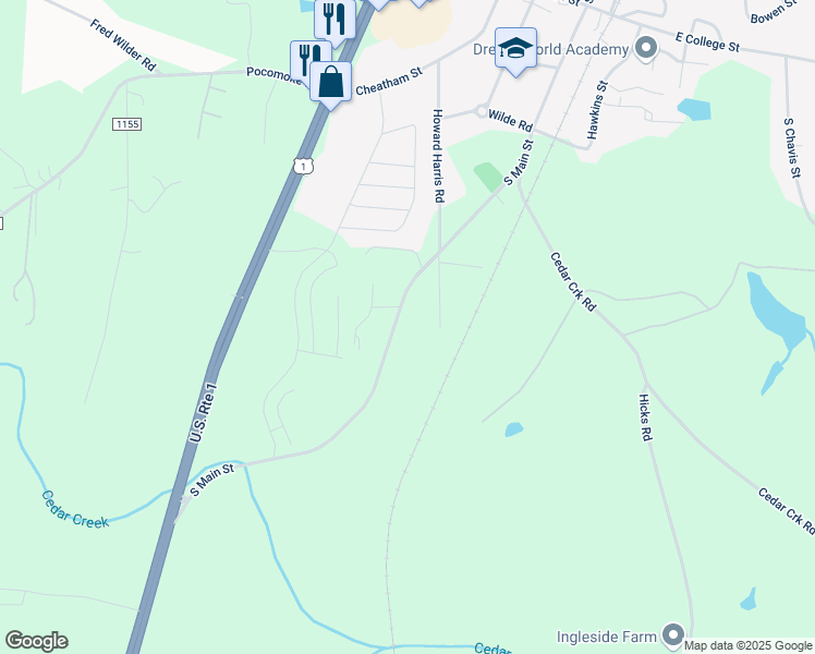 map of restaurants, bars, coffee shops, grocery stores, and more near 769 South Main Street in Franklinton