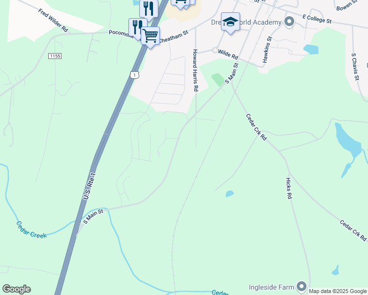 map of restaurants, bars, coffee shops, grocery stores, and more near 769 South Main Street in Franklinton