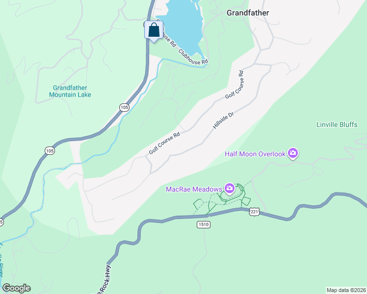 map of restaurants, bars, coffee shops, grocery stores, and more near 810 Hillside Drive in Linville