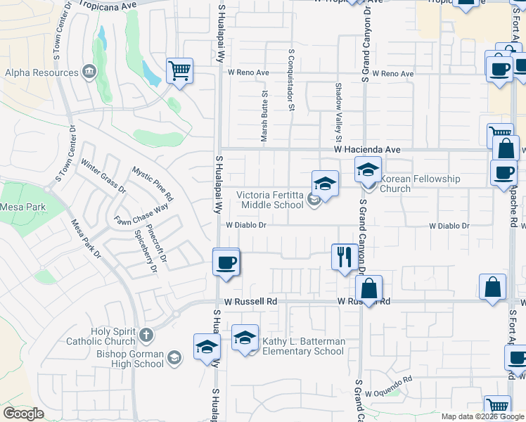 map of restaurants, bars, coffee shops, grocery stores, and more near 5464 Cold Lake Street in Las Vegas