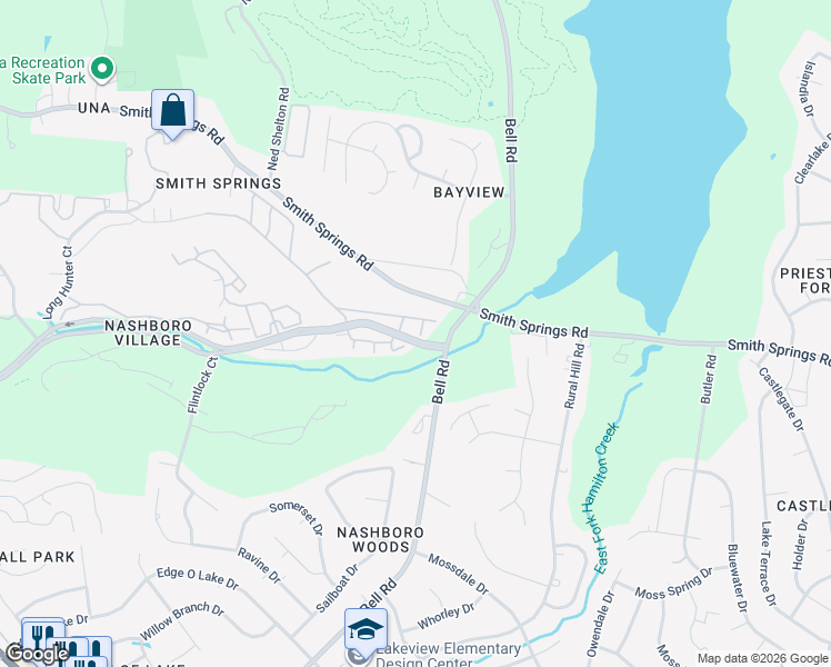 map of restaurants, bars, coffee shops, grocery stores, and more near 2122 Nashboro Boulevard in Nashville