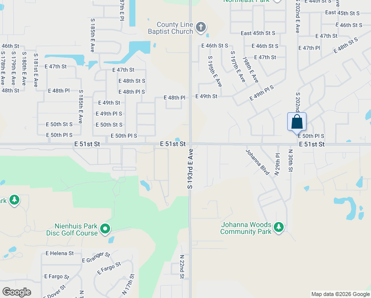 map of restaurants, bars, coffee shops, grocery stores, and more near in Broken Arrow