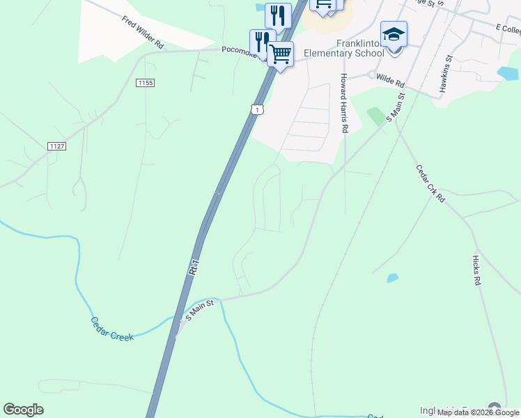 map of restaurants, bars, coffee shops, grocery stores, and more near 165 Carlton Lane in Franklinton