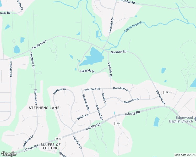 map of restaurants, bars, coffee shops, grocery stores, and more near 1036 Lakeside Drive in Durham