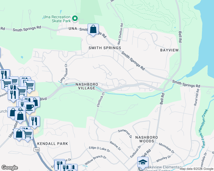 map of restaurants, bars, coffee shops, grocery stores, and more near 1636 Doubletree Lane in Nashville