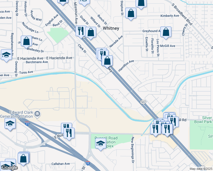 map of restaurants, bars, coffee shops, grocery stores, and more near 5880 Medallion Drive in Las Vegas