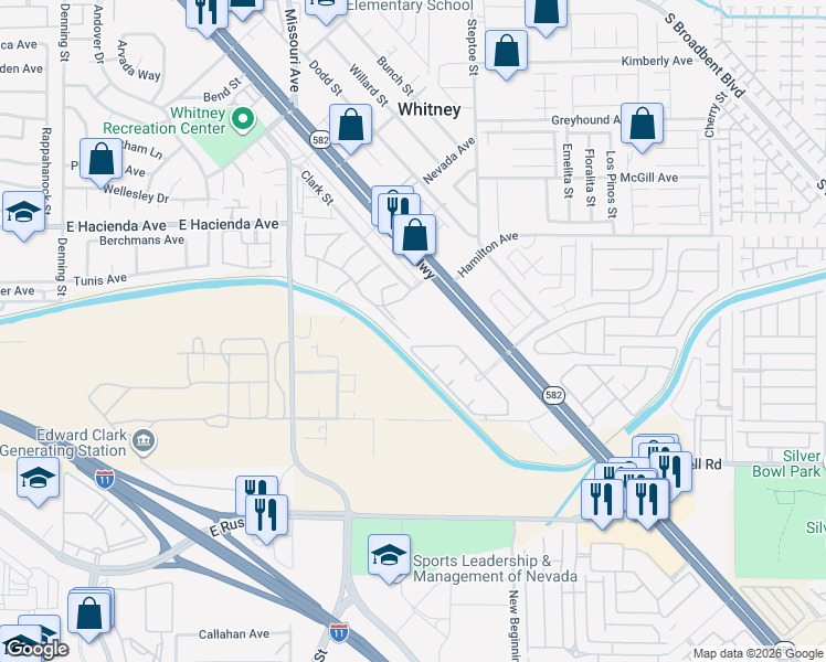 map of restaurants, bars, coffee shops, grocery stores, and more near 5880 Medallion Drive in Las Vegas
