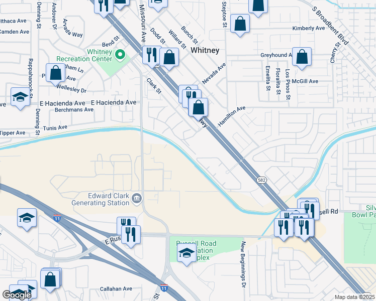 map of restaurants, bars, coffee shops, grocery stores, and more near 5861 Medallion Drive in Las Vegas