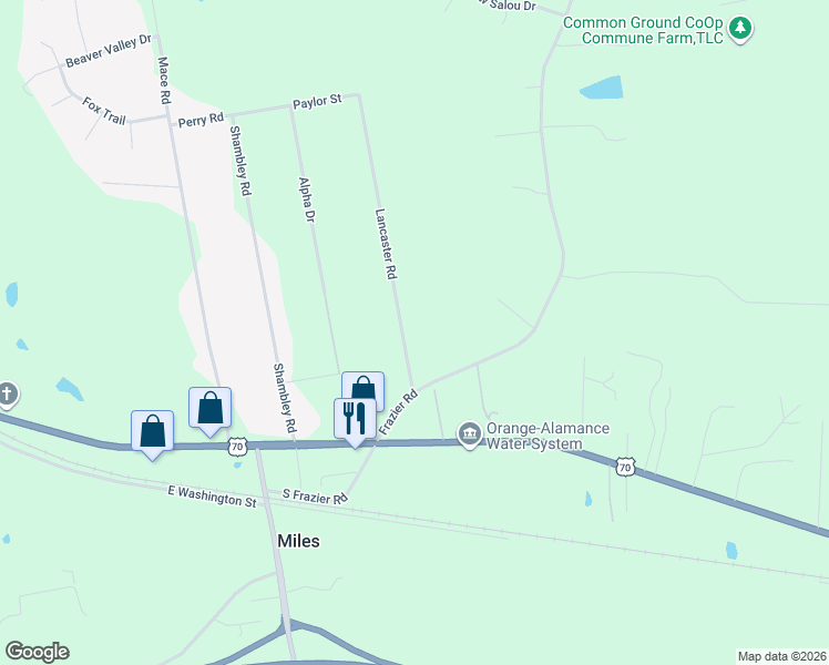 map of restaurants, bars, coffee shops, grocery stores, and more near 211 Lancaster Road in Mebane