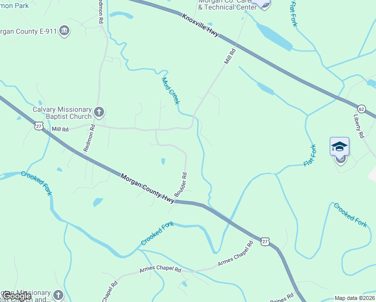 map of restaurants, bars, coffee shops, grocery stores, and more near 158 Boulder Road in Wartburg