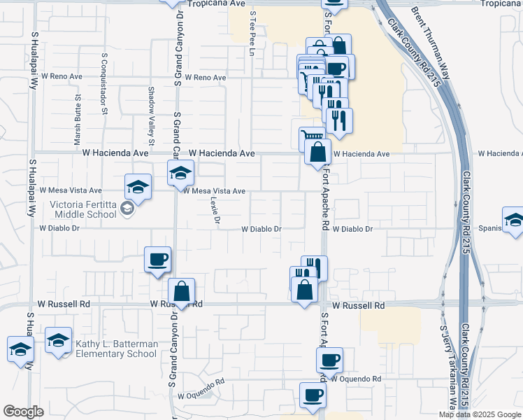 map of restaurants, bars, coffee shops, grocery stores, and more near 9570 Newton Grove Court in Las Vegas
