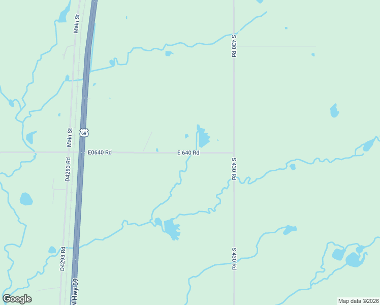 map of restaurants, bars, coffee shops, grocery stores, and more near E0640 Road in Chouteau