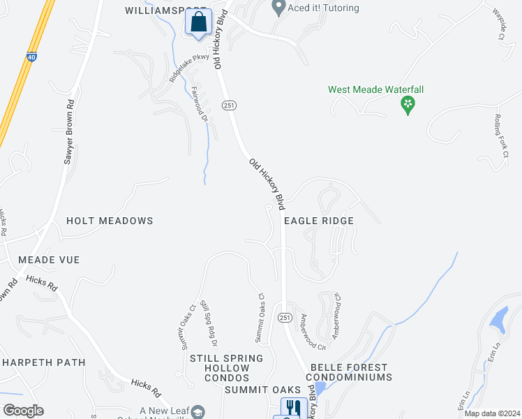 map of restaurants, bars, coffee shops, grocery stores, and more near 1141 Woodbury Falls Court in Nashville