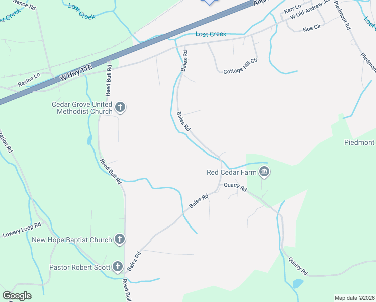 map of restaurants, bars, coffee shops, grocery stores, and more near 928 Bales Road in New Market