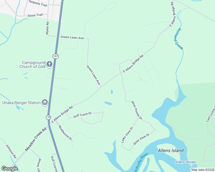 map of restaurants, bars, coffee shops, grocery stores, and more near 590 East Allens Bridge Road in Greeneville