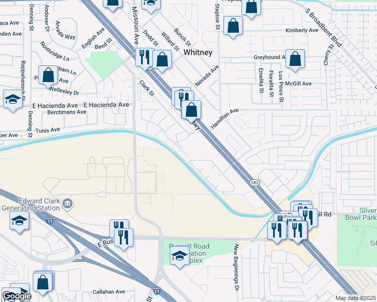 map of restaurants, bars, coffee shops, grocery stores, and more near 5870 Medallion Drive in Las Vegas