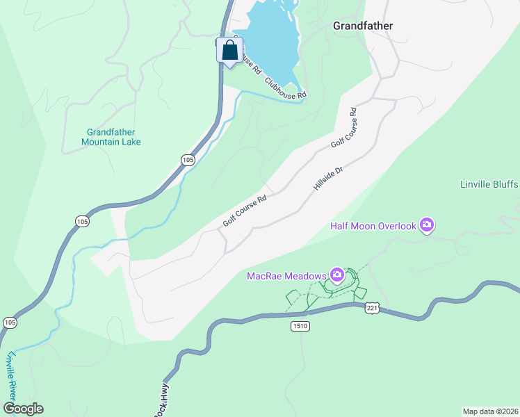 map of restaurants, bars, coffee shops, grocery stores, and more near 810 Hillside Road in Linville