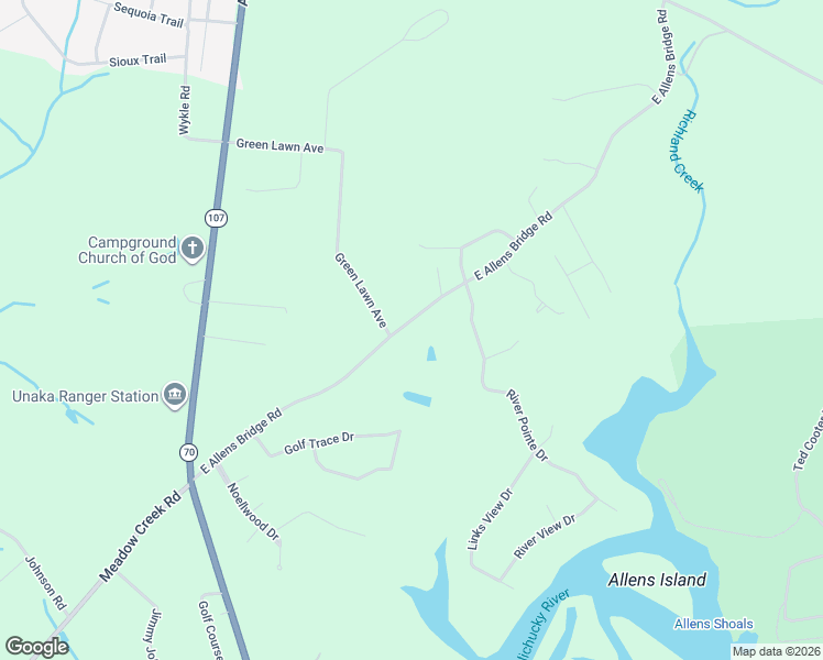 map of restaurants, bars, coffee shops, grocery stores, and more near 590 East Allens Bridge Road in Greeneville