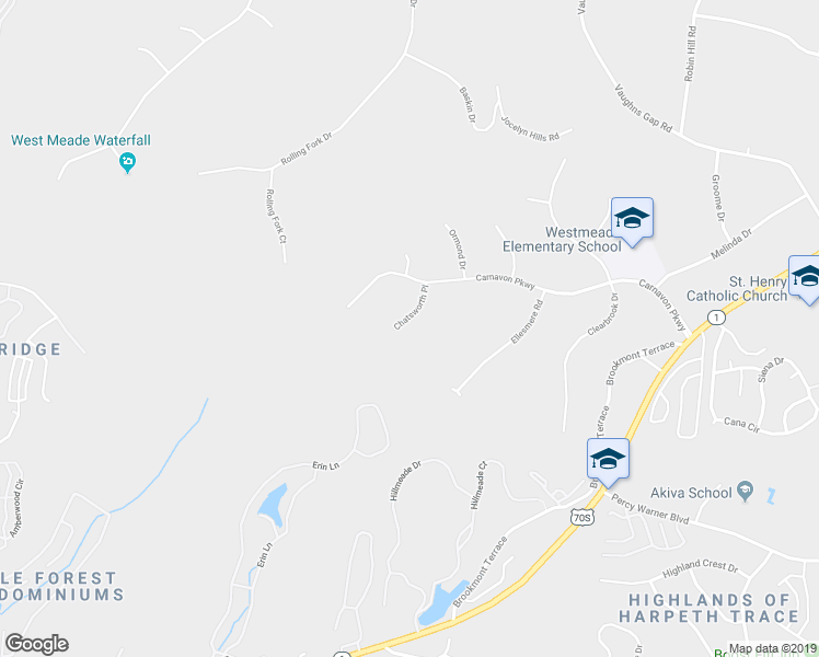 map of restaurants, bars, coffee shops, grocery stores, and more near 6613 Chatsworth Place in Nashville