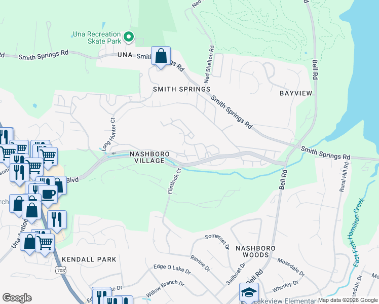 map of restaurants, bars, coffee shops, grocery stores, and more near 1636 Doubletree Lane in Nashville