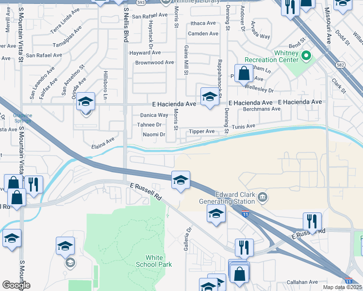 map of restaurants, bars, coffee shops, grocery stores, and more near 5225 Fire Night Avenue in Las Vegas