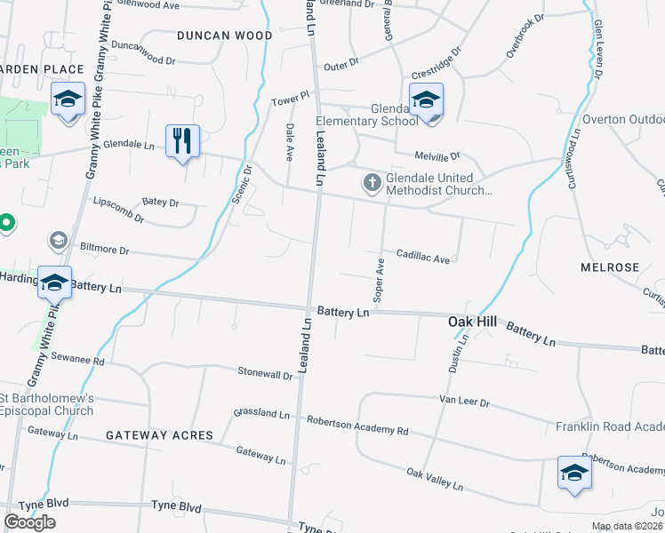 map of restaurants, bars, coffee shops, grocery stores, and more near 228 Brattlesboro Place in Nashville