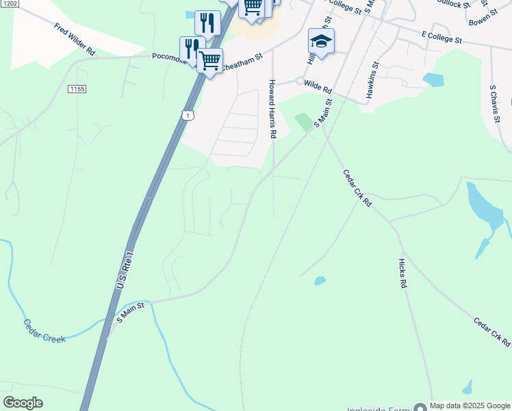 map of restaurants, bars, coffee shops, grocery stores, and more near in Franklinton