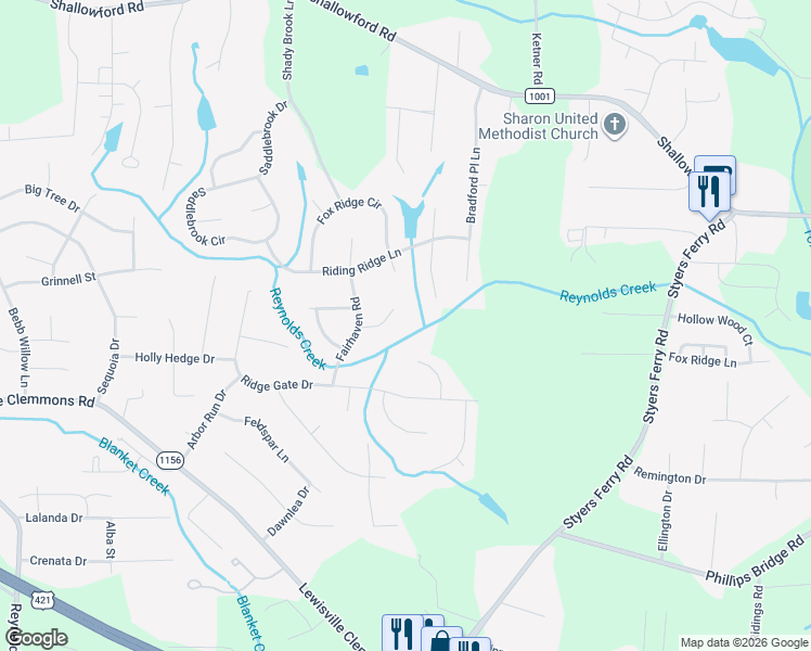 map of restaurants, bars, coffee shops, grocery stores, and more near 140 Fairhaven Court in Lewisville