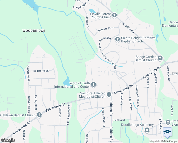 map of restaurants, bars, coffee shops, grocery stores, and more near 220 Dumont Drive in Winston-Salem