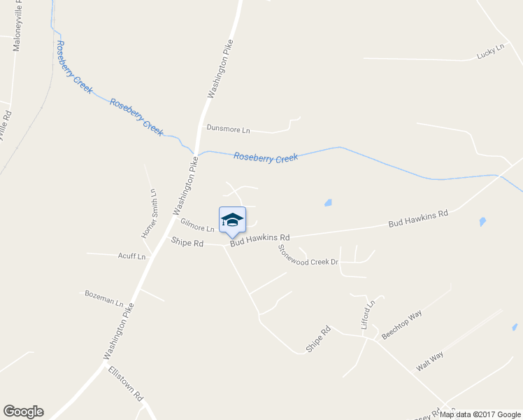 map of restaurants, bars, coffee shops, grocery stores, and more near 5301 Stricter Lane in Corryton