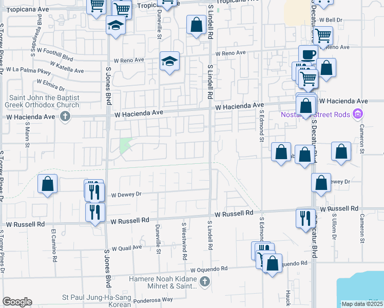 map of restaurants, bars, coffee shops, grocery stores, and more near 5471 Green Horn Street in Las Vegas
