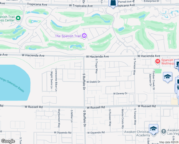 map of restaurants, bars, coffee shops, grocery stores, and more near 5424 Riglos Rock Drive in Las Vegas
