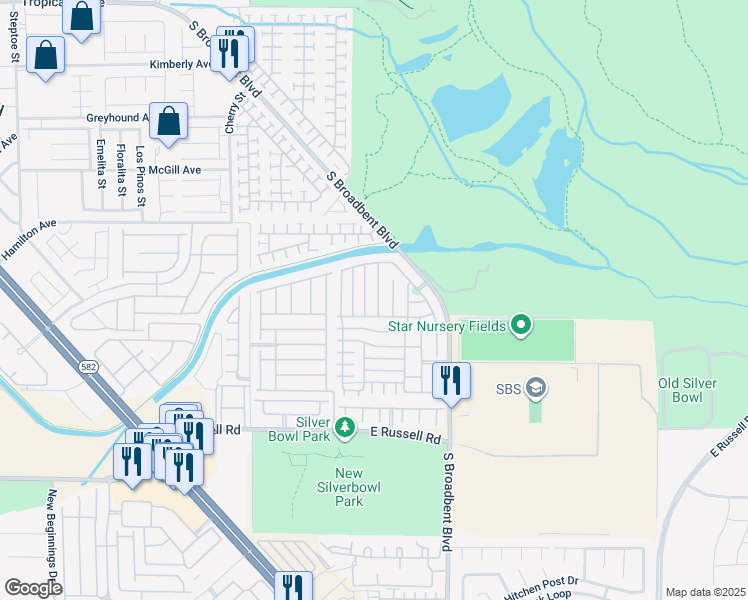 map of restaurants, bars, coffee shops, grocery stores, and more near 5437 Raccoon Valley Lane in Las Vegas