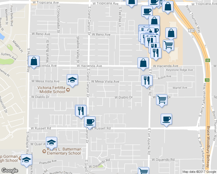 map of restaurants, bars, coffee shops, grocery stores, and more near 9661 Drayton Avenue in Las Vegas