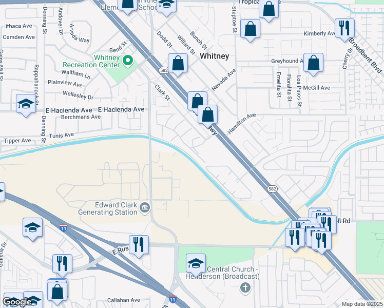 map of restaurants, bars, coffee shops, grocery stores, and more near 5841 Medallion Drive in Las Vegas