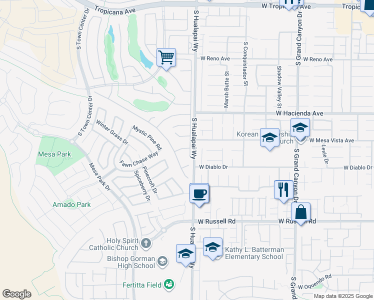 map of restaurants, bars, coffee shops, grocery stores, and more near 5445 Progresso Street in Las Vegas