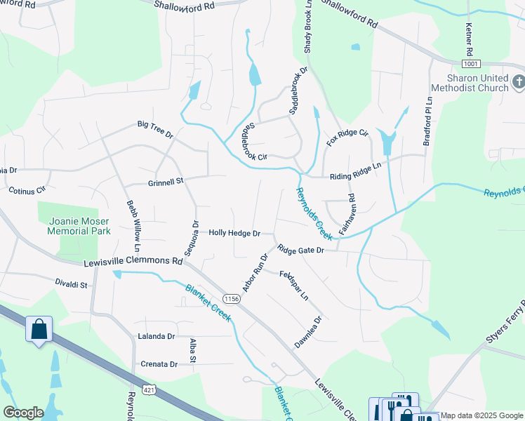 map of restaurants, bars, coffee shops, grocery stores, and more near 1013 Alabnon Road in Lewisville