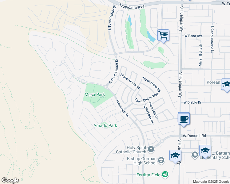 map of restaurants, bars, coffee shops, grocery stores, and more near 5451 Bristol Bend Court in Las Vegas