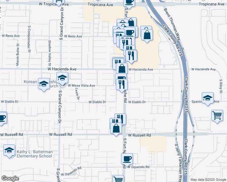map of restaurants, bars, coffee shops, grocery stores, and more near 9463 Forbes Field Court in Las Vegas
