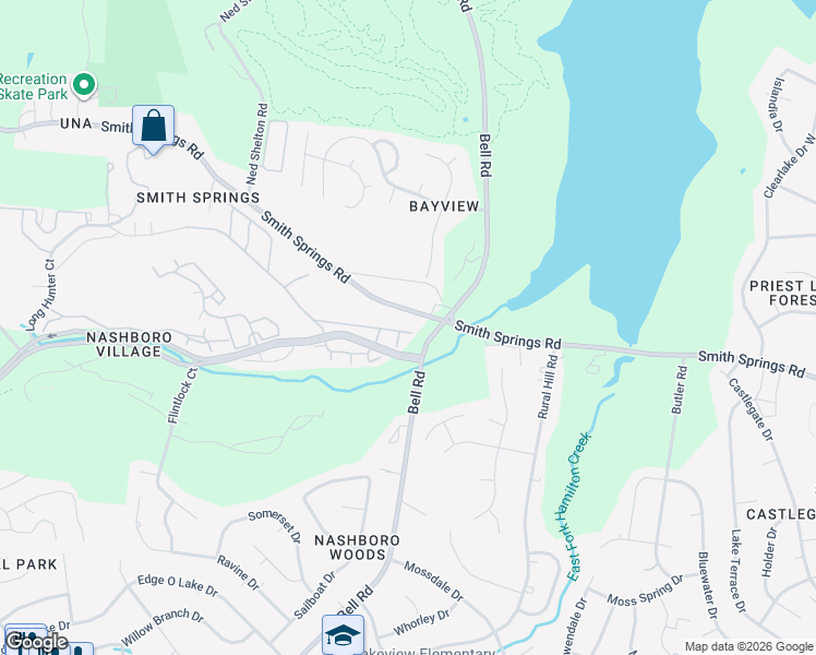 map of restaurants, bars, coffee shops, grocery stores, and more near 2122 Nashboro Boulevard in Nashville